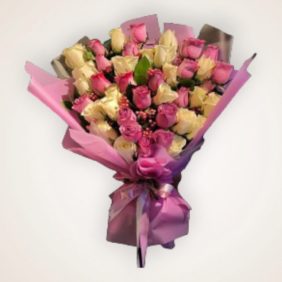  İskenderun Çiçekçiler Candy Bouquet - Pembe Beyaz Gül Buketi